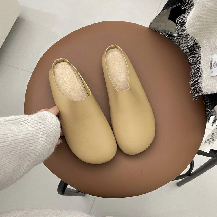 レディーススリッポン 幅広ぺたんこサンダル レディース かかとなし ソフト素材 ミュール