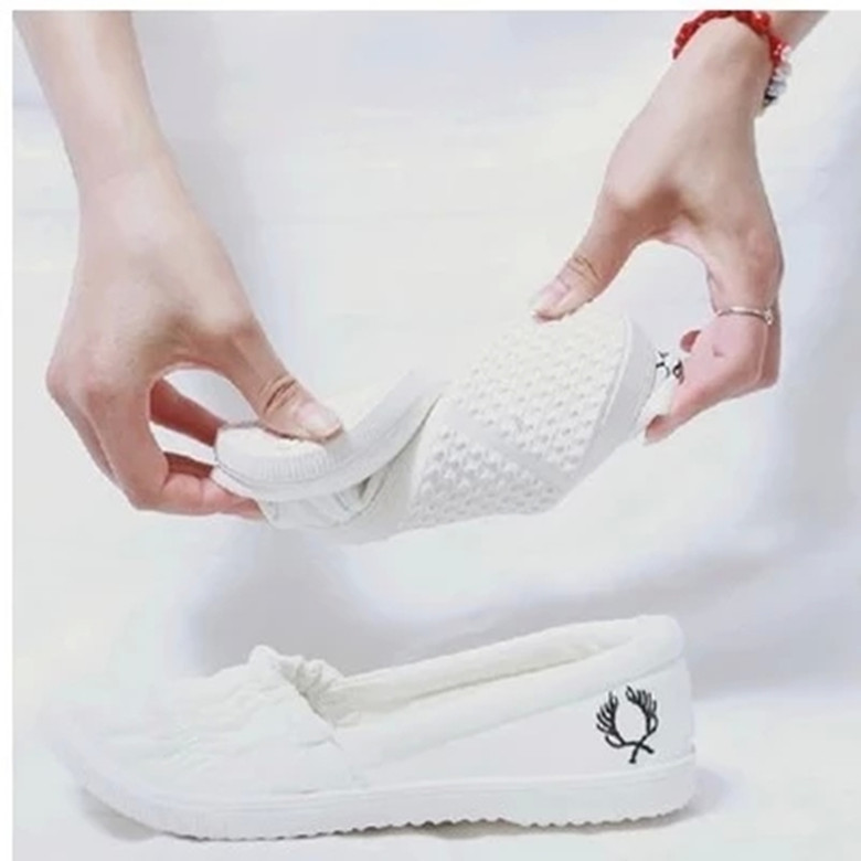 レディーススリッポン 幅広ゴムデザイン軽量レディーススリッポン