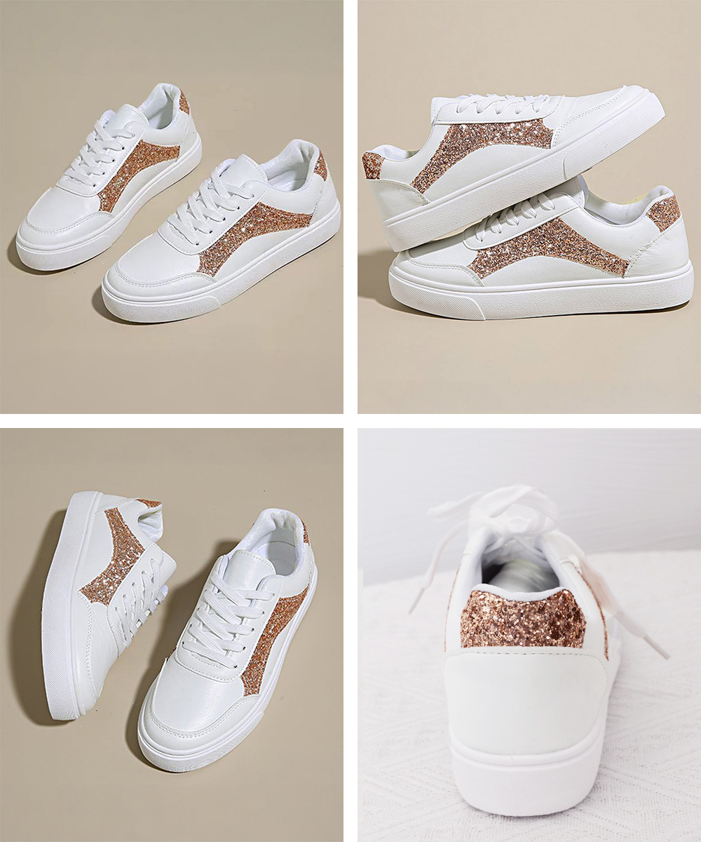 レディーススリッポン 厚底スパンコールスニーカー 美脚ローカット靴