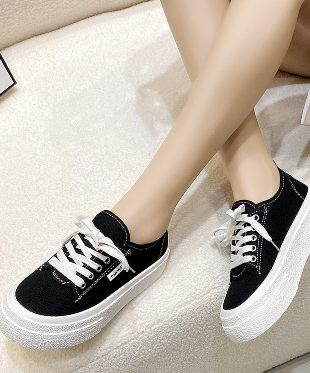 レディーススリッポン 厚底キャンバススニーカー レディース ローカット