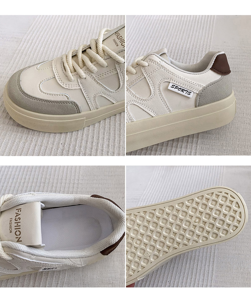 レディーススリッポン 厚底 紐付きローカット韓国風靴