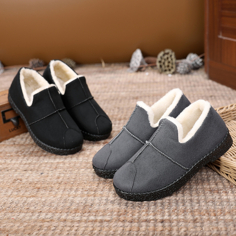 レディーススリッポン 暖か裏起毛付き幅広設計冬用レディーススリッポン