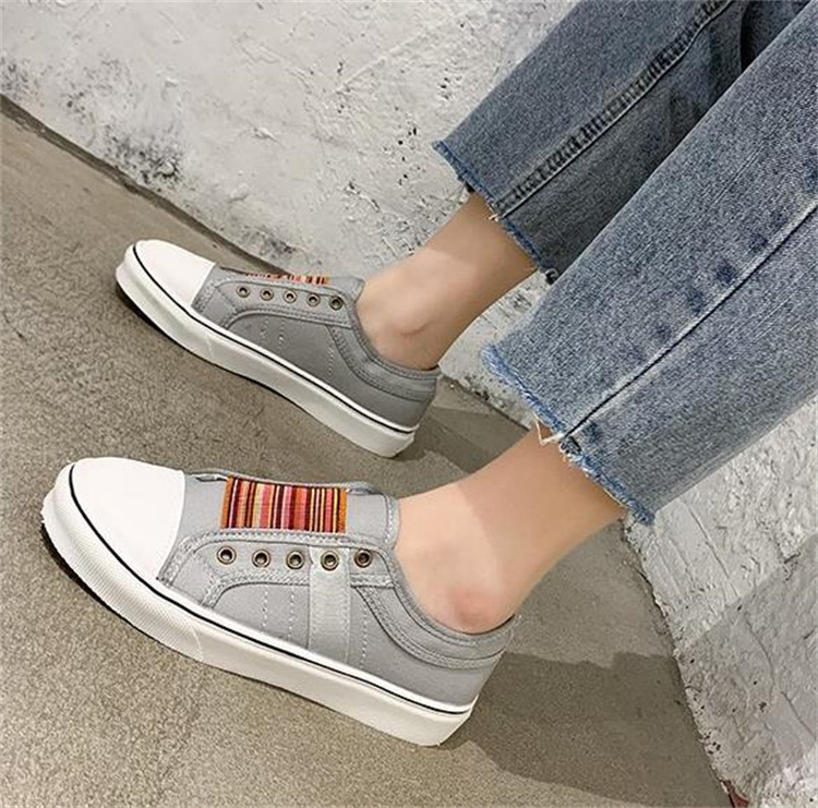 レディーススリッポン 防水ステッチング丸先カジュアル学生スリッポン