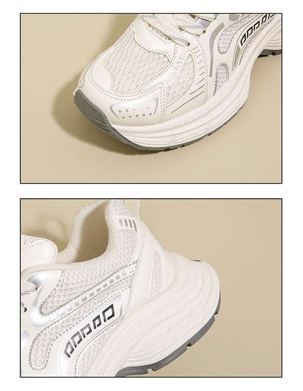 レディーススリッポン 二〇二五年新作女性用網目素材厚底紐靴