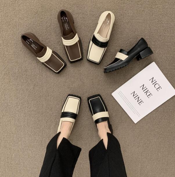 レディーススリッポン スクエアトゥローファー通勤用