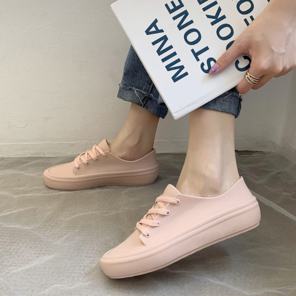 防水レディーススリッポン無地軽量靴シンプルデザイン