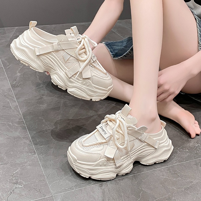 レディーススリッポン 厚底スニーカー レディース 小柄さんに メッシュ運動靴