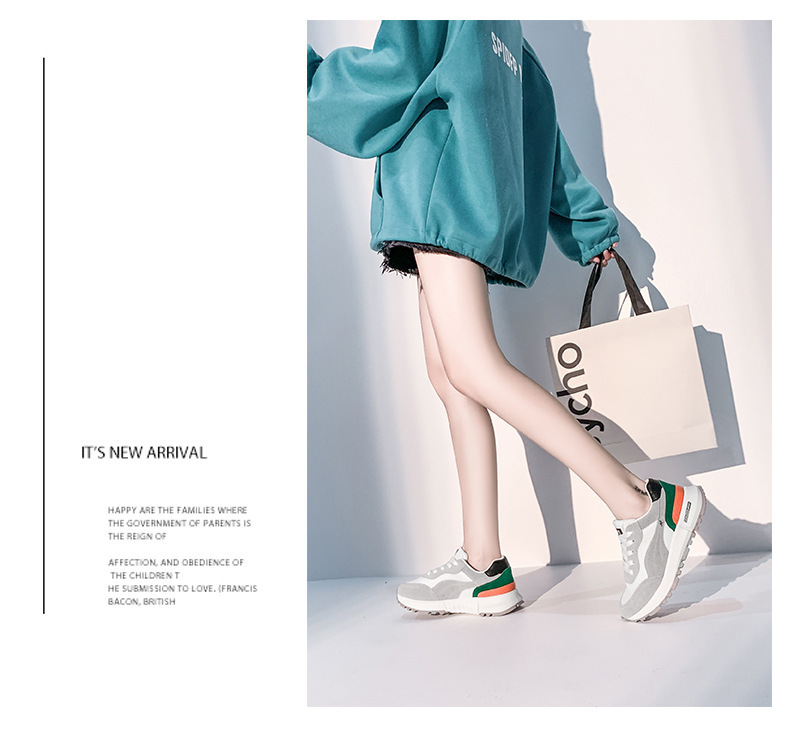 レディーススリッポン レディース厚底運動靴 通気性抜群 紐付き白系配色