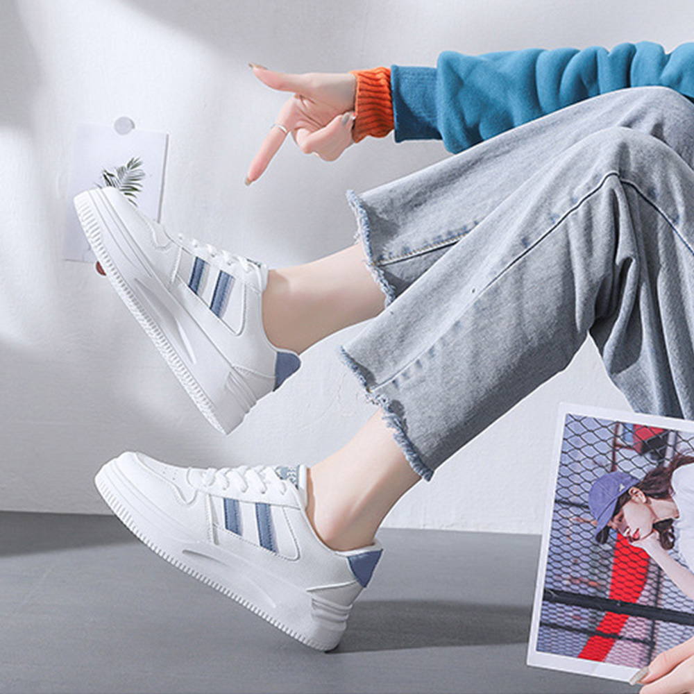 レディーススリッポン 厚底ローカット白スニーカー レディース韓国風