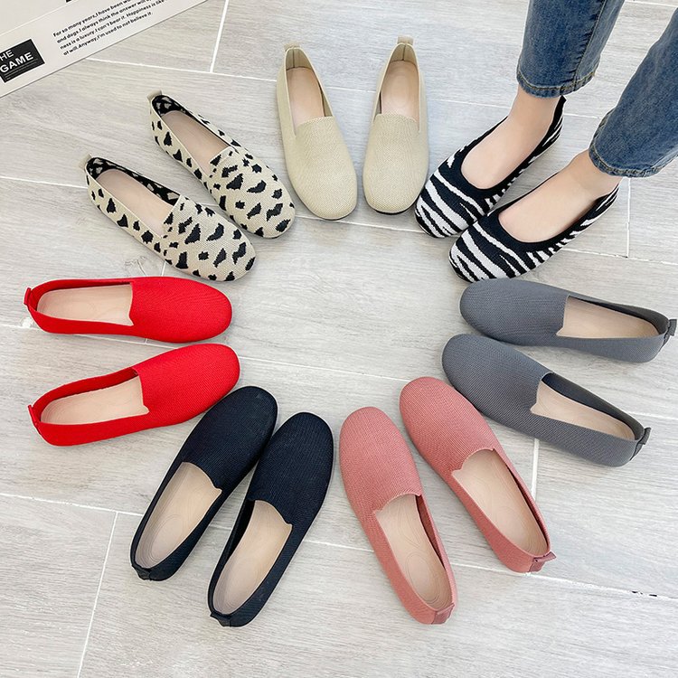 レディーススリッポン 幅広レディースパンプス やわらか軽量平底靴 滑り止め歩きやすい