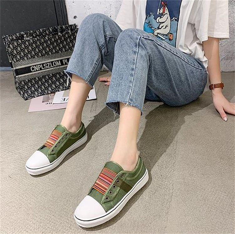 レディーススリッポン 防水ステッチング丸先カジュアル学生スリッポン