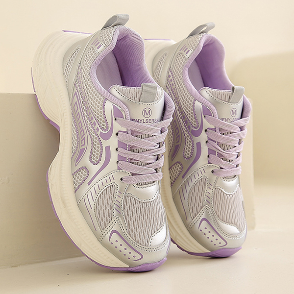 レディーススリッポン 二〇二五年新作女性用網目素材厚底紐靴