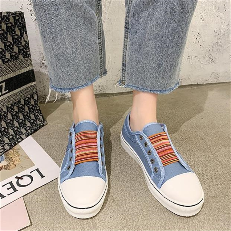 レディーススリッポン 防水ステッチング丸先カジュアル学生スリッポン