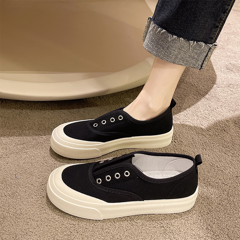 レディーススリッポン 紐なし楽ちん厚底スニーカー風レディーススリッポン