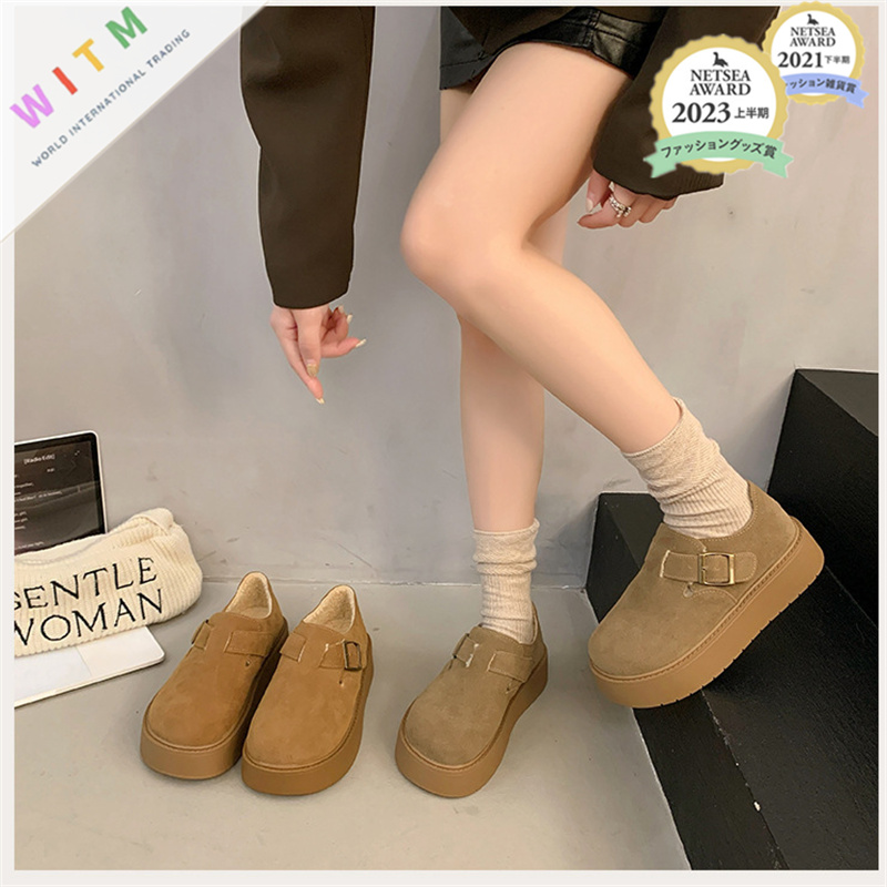 レディーススリッポン ベロア厚底スリッポン レディース韓国風