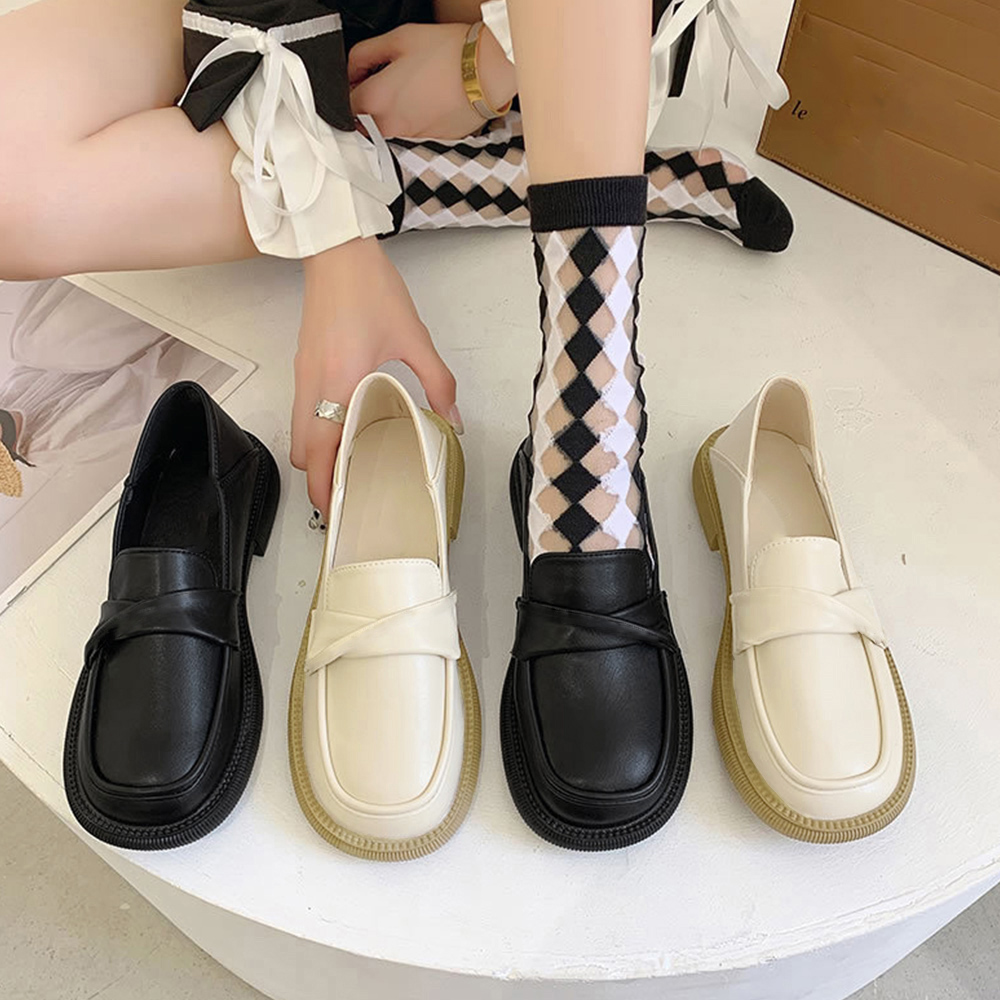 レディーススリッポン 厚底ローファー レディース スリッポン 通勤学校