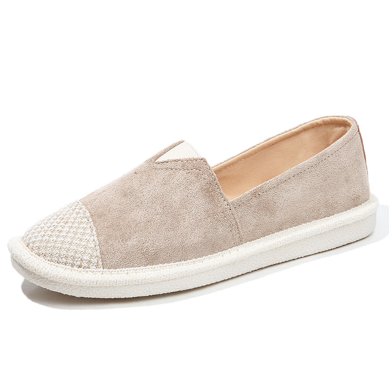 レディーススリッポン 編み込みつま先デザイン快適歩行レディーススリッポン