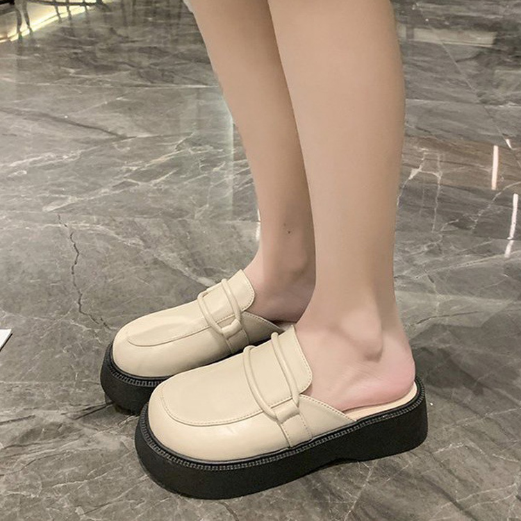 レディーススリッポン 厚底ローファーミュール レディース サンダル パンプス 日常履き