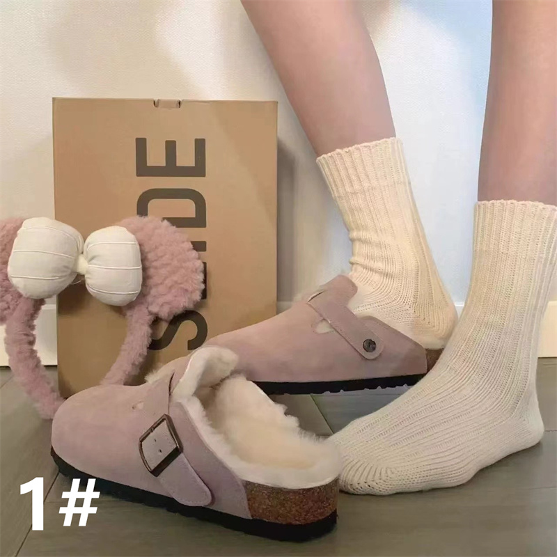 レディーススリッポン 女性用幅広ベロア裏起毛スリッポン厚底防寒靴