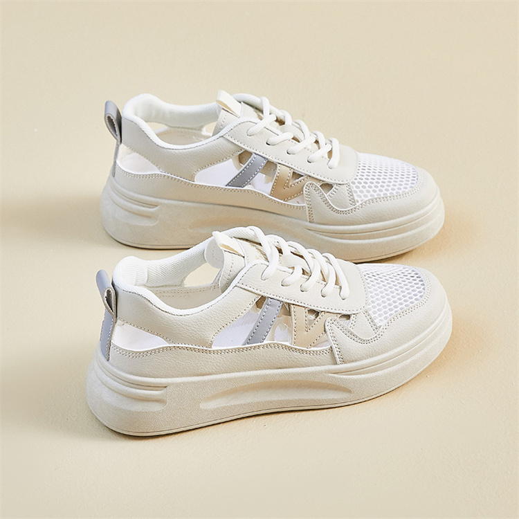 レディーススリッポン 学生向け厚底メッシュスニーカー 通気性抜群カジュアルシューズ