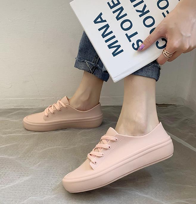 防水レディーススリッポン 滑りにくい晴雨兼用雨靴