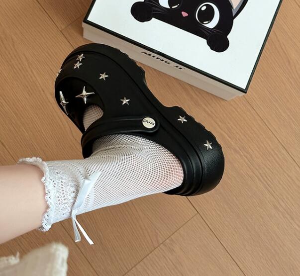 レディーススリッポン 幅広対応女性用厚底つっかけサンダル お出かけ履き