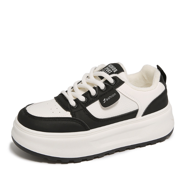 レディーススリッポン 新作女性用厚底紐靴 ボリューム底で美脚効果抜群