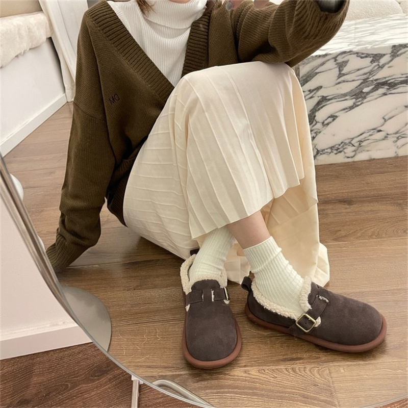レディーススリッポン 幅広対応 裏起毛ふわふわ保温綿靴 おしゃれ防寒靴