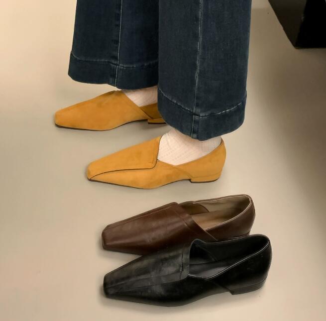 レディーススリッポン レディース合皮ローファー風ぺたんこスリッポン