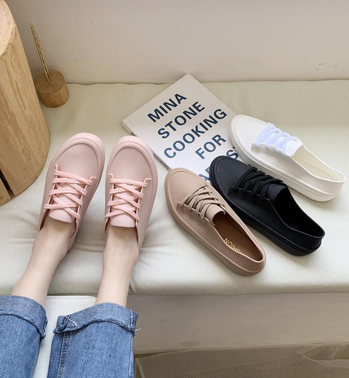 防水レディーススリッポン 滑りにくい晴雨兼用雨靴