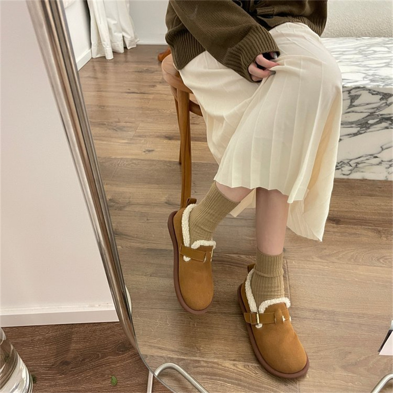 レディーススリッポン 幅広対応 裏起毛ふわふわ保温綿靴 おしゃれ防寒靴