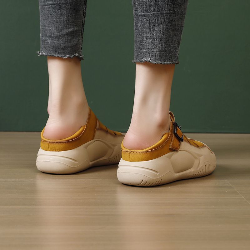 レディーススリッポン 厚底スポーツサンダル 脚長効果 履き方二通り対応