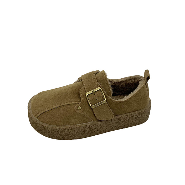 レディーススリッポン 幅広ムートン調裏ボア暖かスリッポン寒さ対策