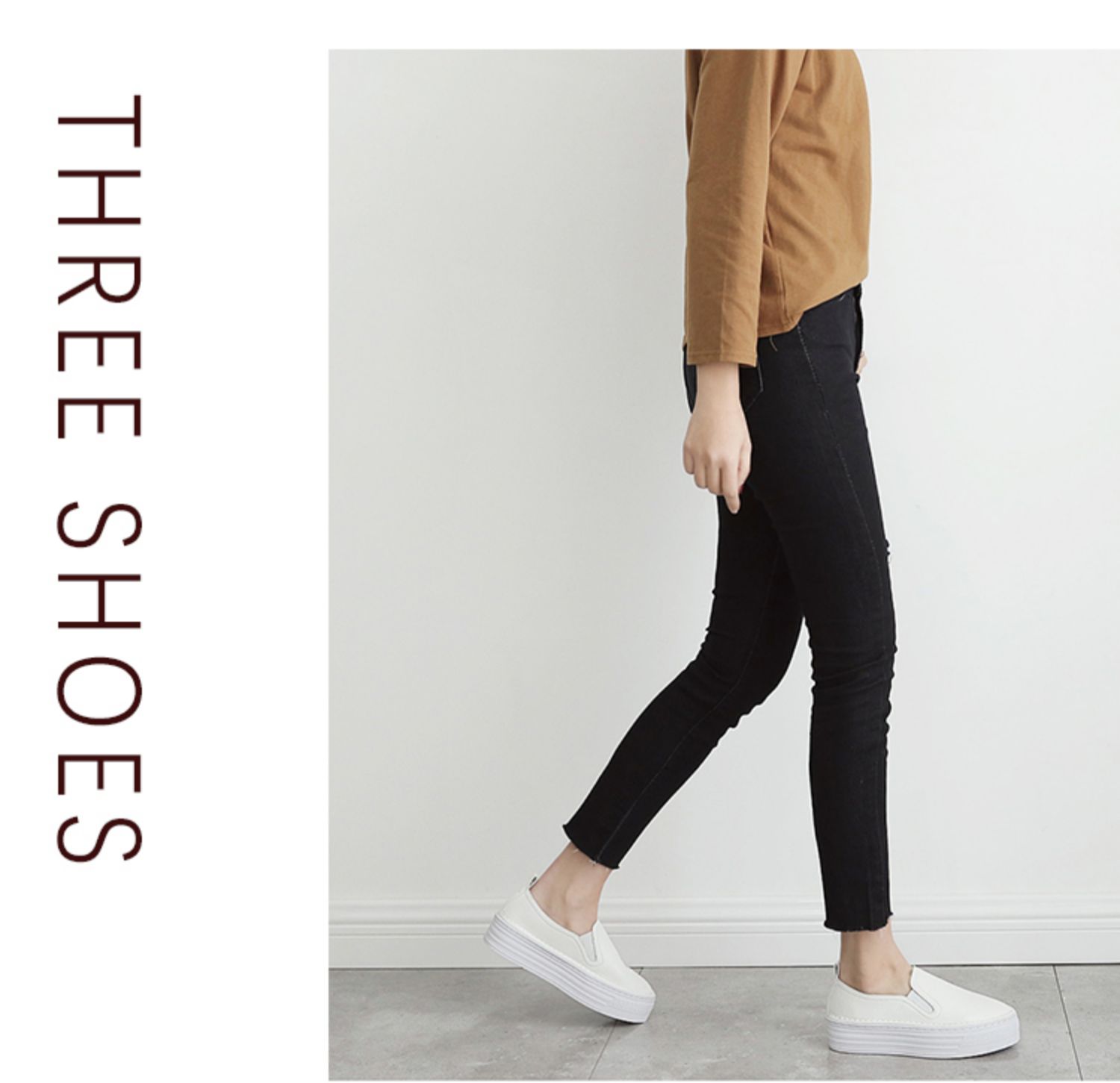 レディーススリッポン シンプルデザイン厚底レディーススリッポン