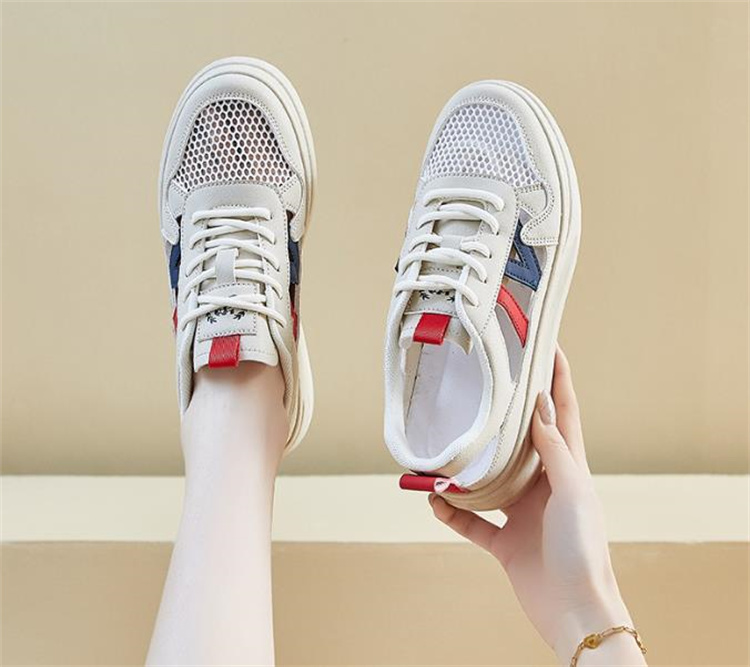 レディーススリッポン 学生向け厚底メッシュスニーカー 通気性抜群カジュアルシューズ