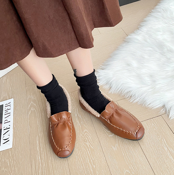 レディーススリッポン レディース厚底裏ボア暖かもこもこ冬靴