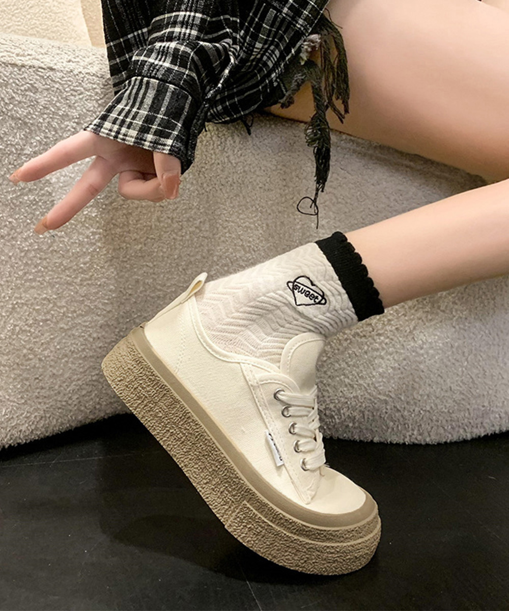 レディーススリッポン 厚底キャンバススニーカー レディース ローカット