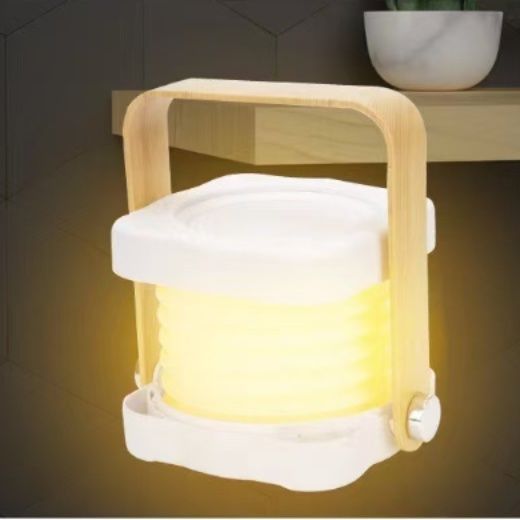 ランタン 木製ハンドル付き伸縮式折りたたみランタン