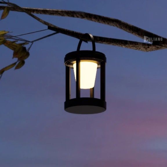 ランタン 円筒型取っ手付き屋外用照明ランタン