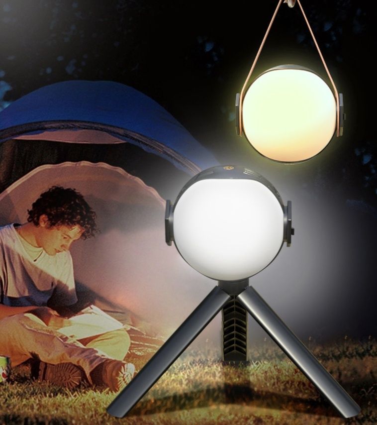 ランタン 革製取っ手付き充電式球体ランタン