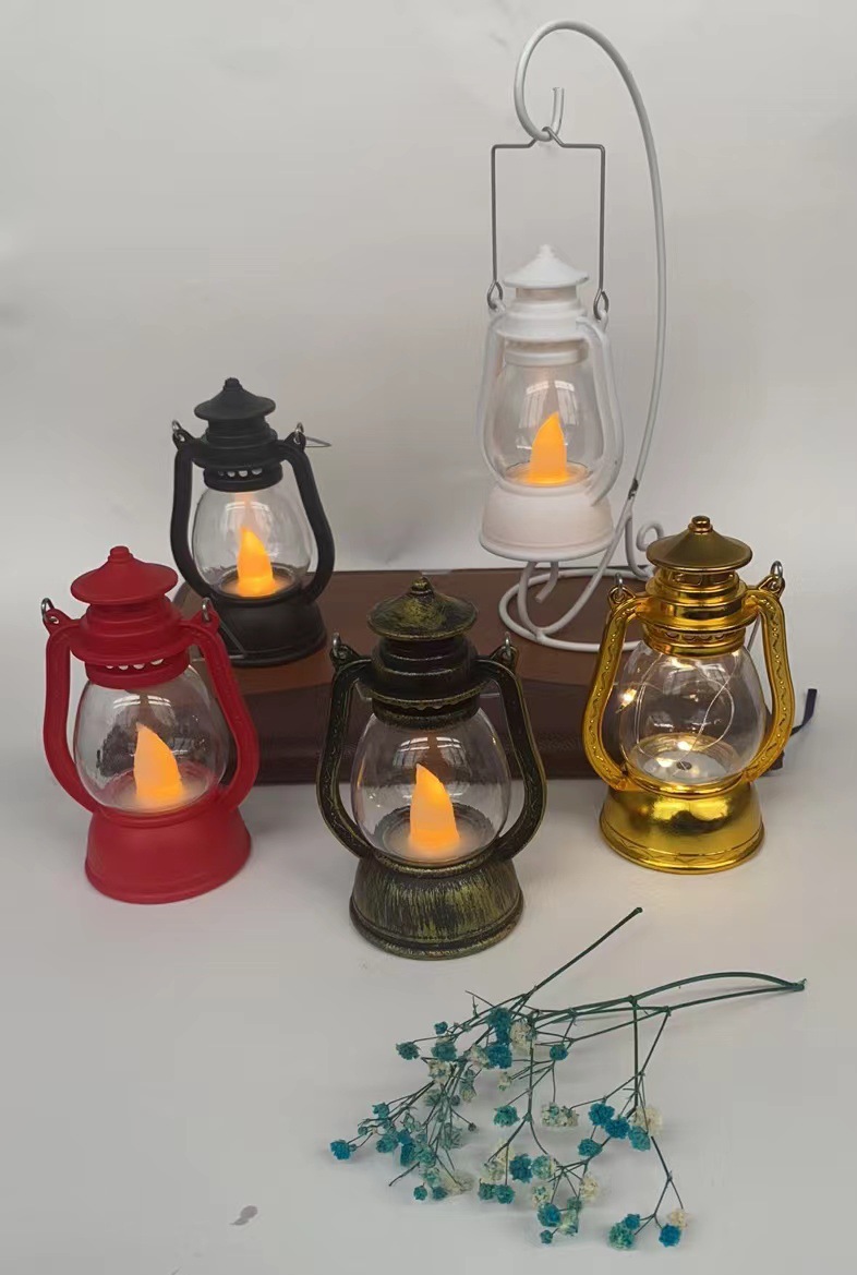 ランタン 揺らめく炎風電池式吊り下げランタン