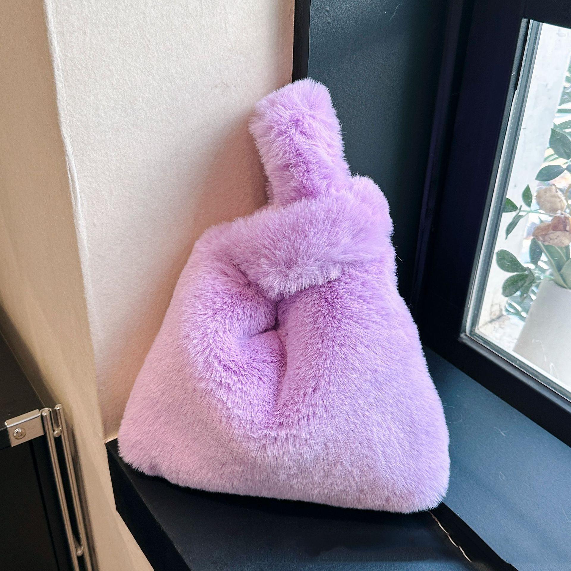 レディース ふわふわ もこもこ ハンドバッグ 大容量