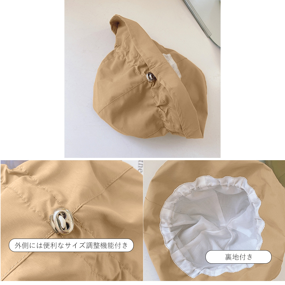 ガーデニング つば広バケットハット 春夏用 紫外線対策帽子