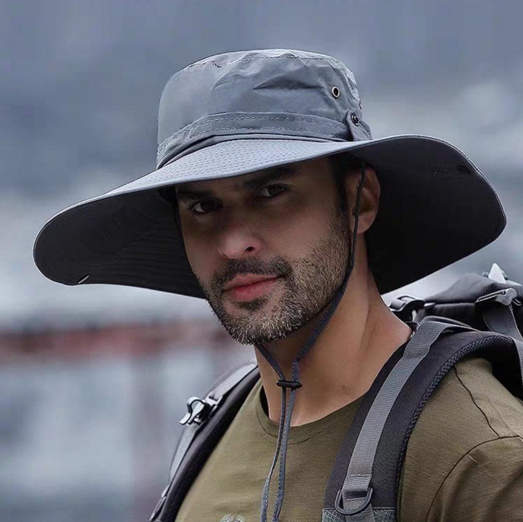 ガーデニング 広つば紐付き機能性日除け帽子