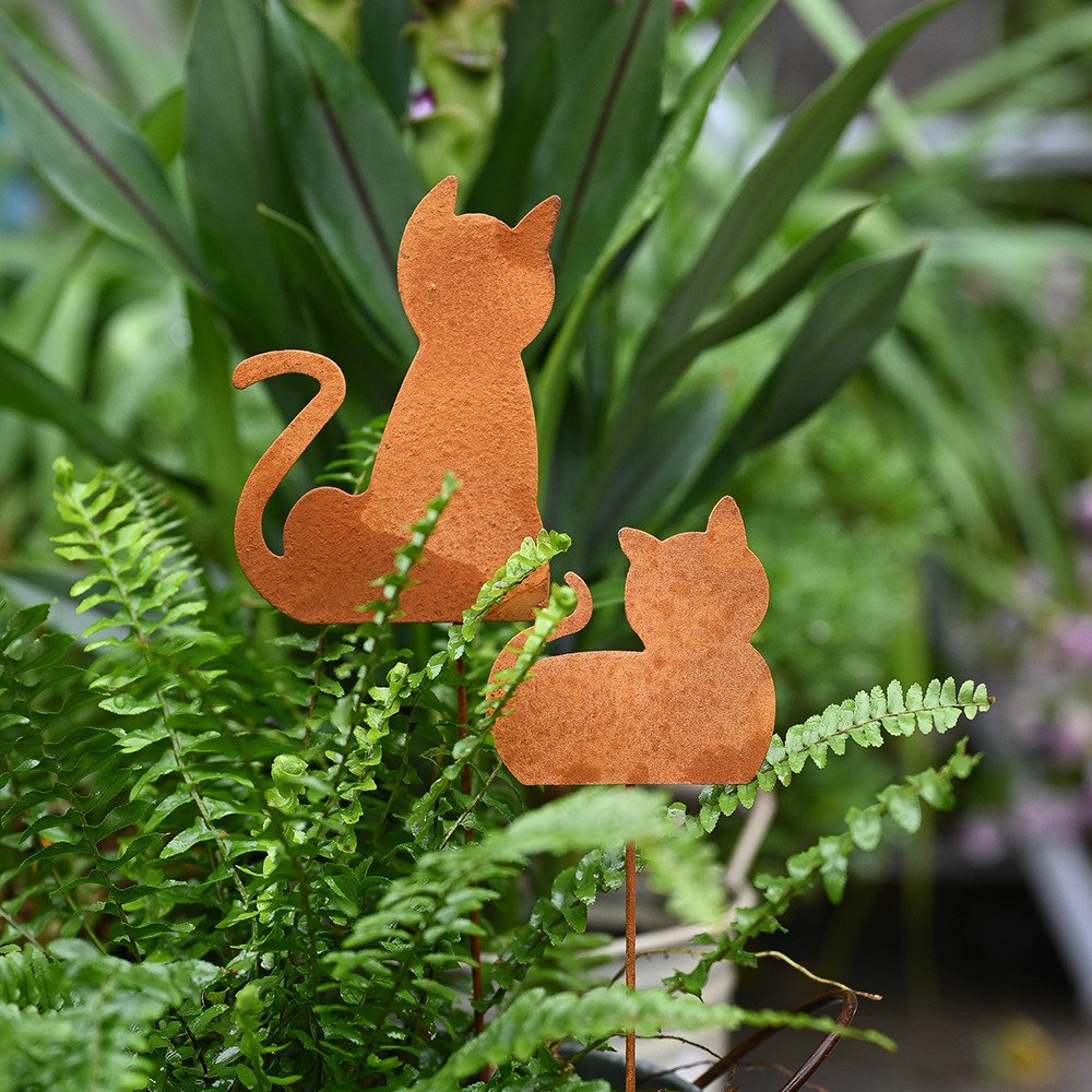 ガーデニング 猫のシルエット植物ピック