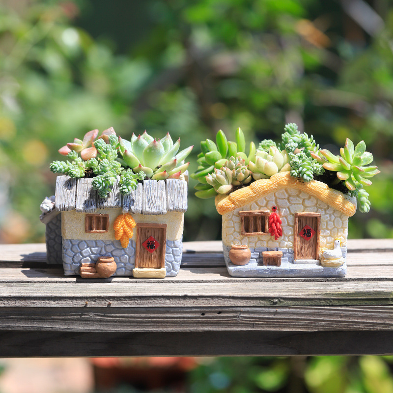 ガーデニング 多肉植物の小さな村 プランターハウス