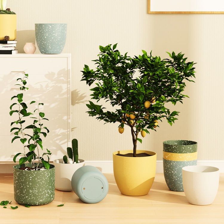 ガーデニング 星空のような模様入り丸型植木鉢