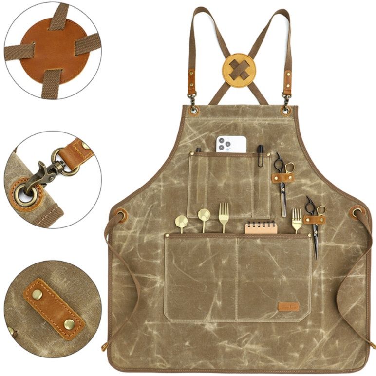 ガーデニング 多機能ポケット付き本格ガーデニング作業用エプロン