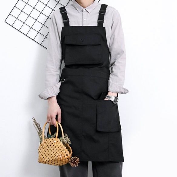ガーデニング 多機能ポケット付き胸当てエプロン