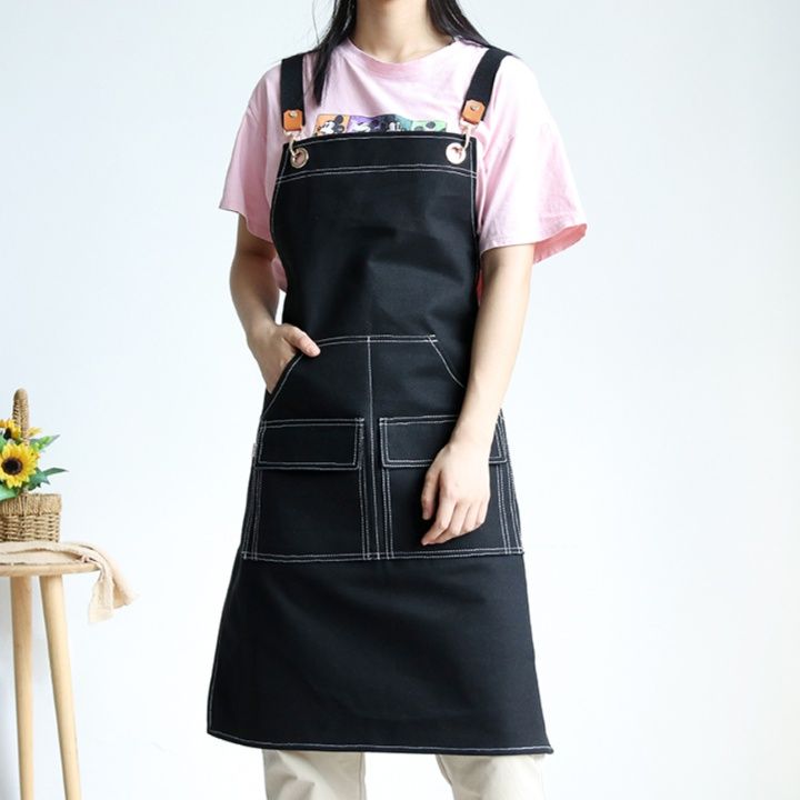 ガーデニング 多機能ポケット付き胸当て式作業用エプロン